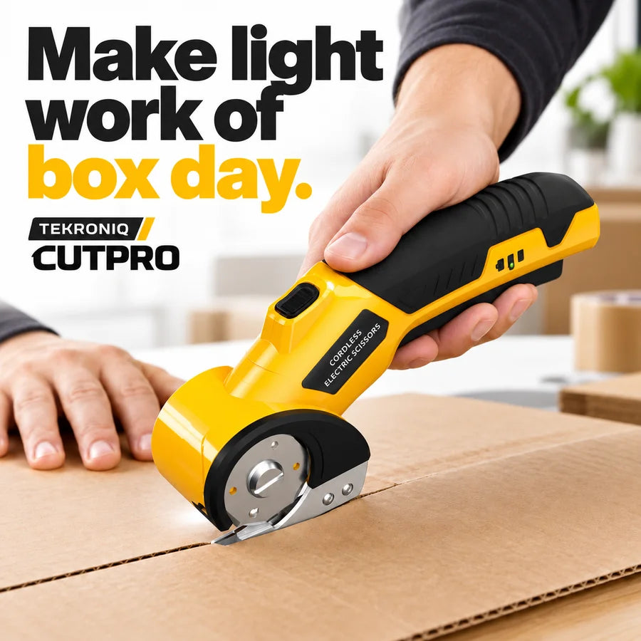 CutPro cutting cardboard on a workbench