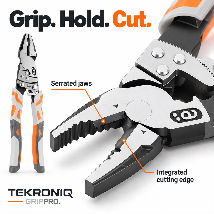 GripPro serrated jaws and cutting edge
